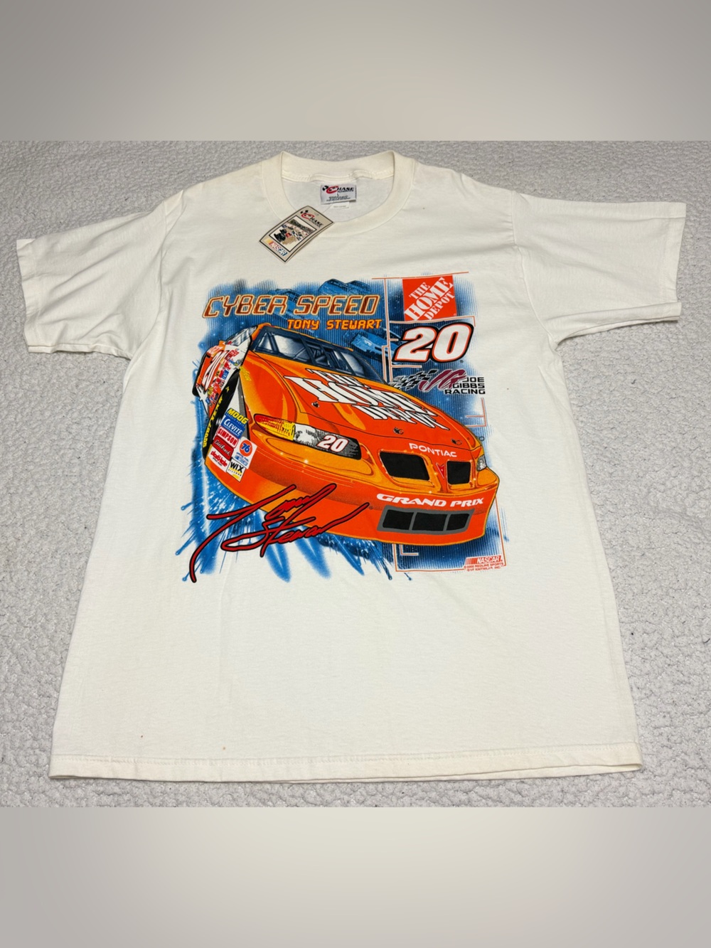 NWT Vintage Tony Stewart Shirt Mens LARGE White NASCAR Racing Chase Y2K